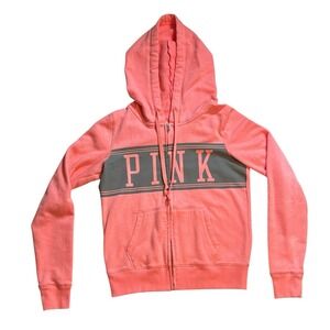 Victoria's Secret VS PINK Bubble Gum Pink Full Zip Hoodie Size‎ Small